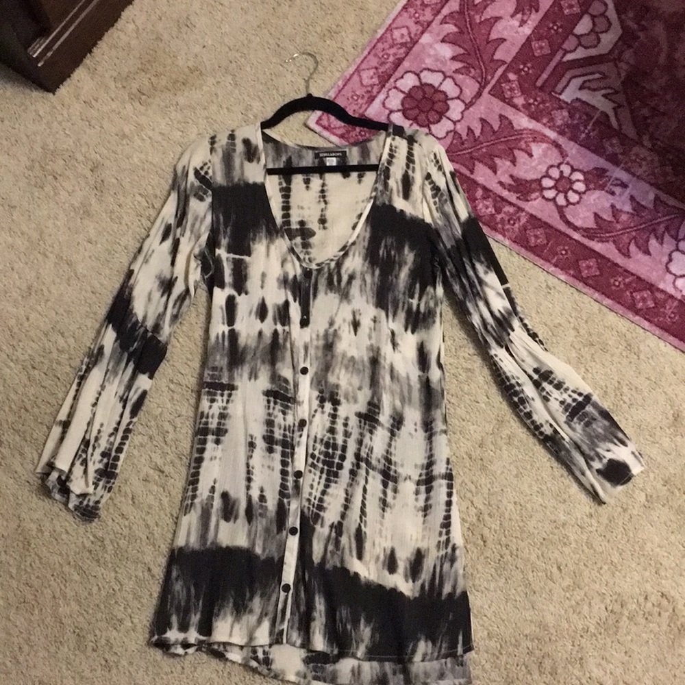 Billabong Black and White tie dye boho dress